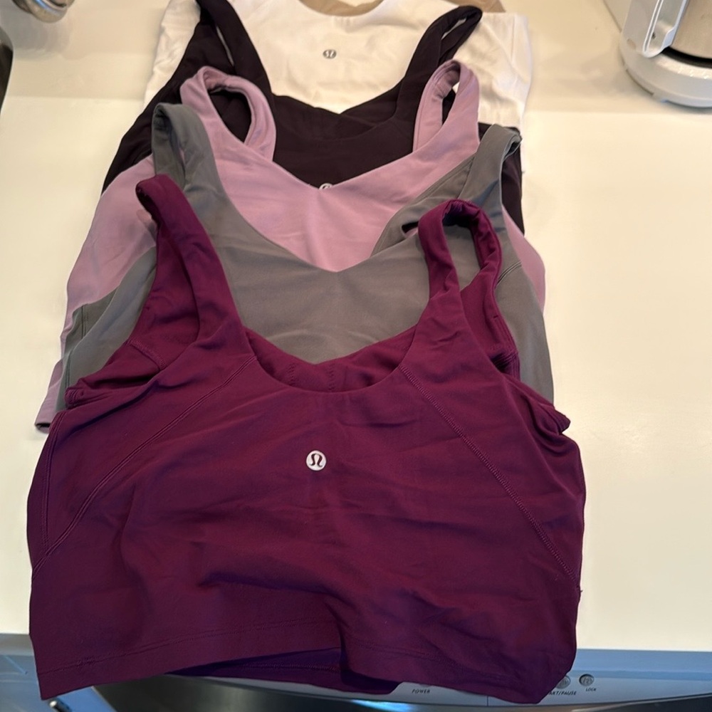 lululemon athletica Crop Tops - Burgundy, Lavender, Gray, Black, White - Picture 2 of 2